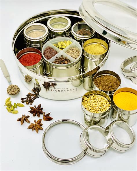 Stainless Steel Spice Box Spice Box Indian Masala 